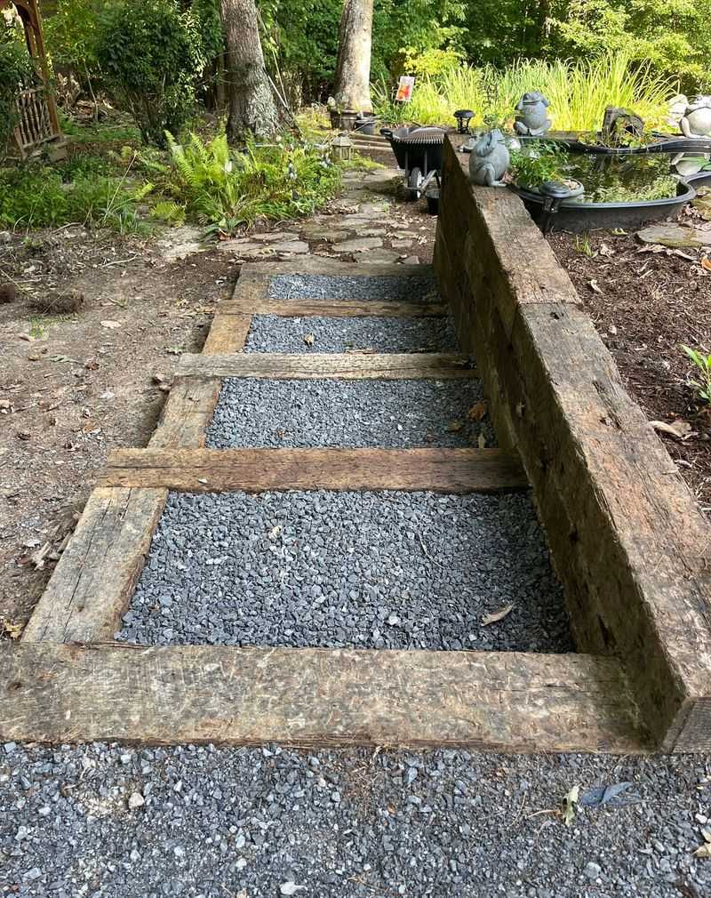 DIY Railroad Tie Landscaping