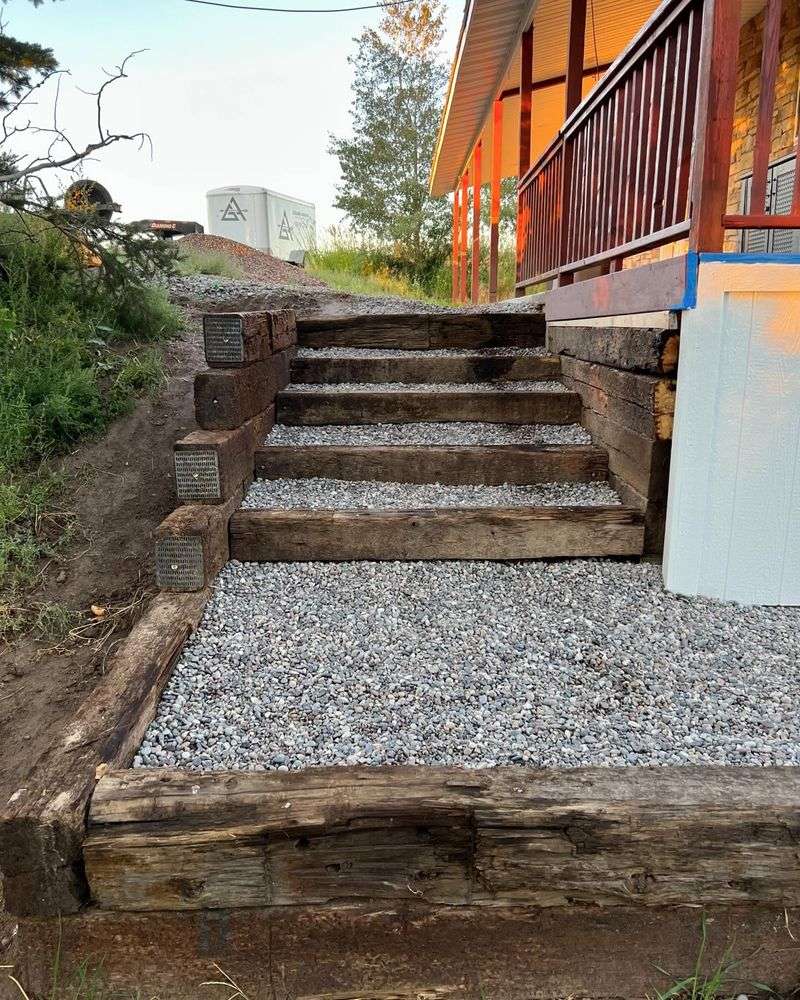 Railroad Tie Retaining Walls