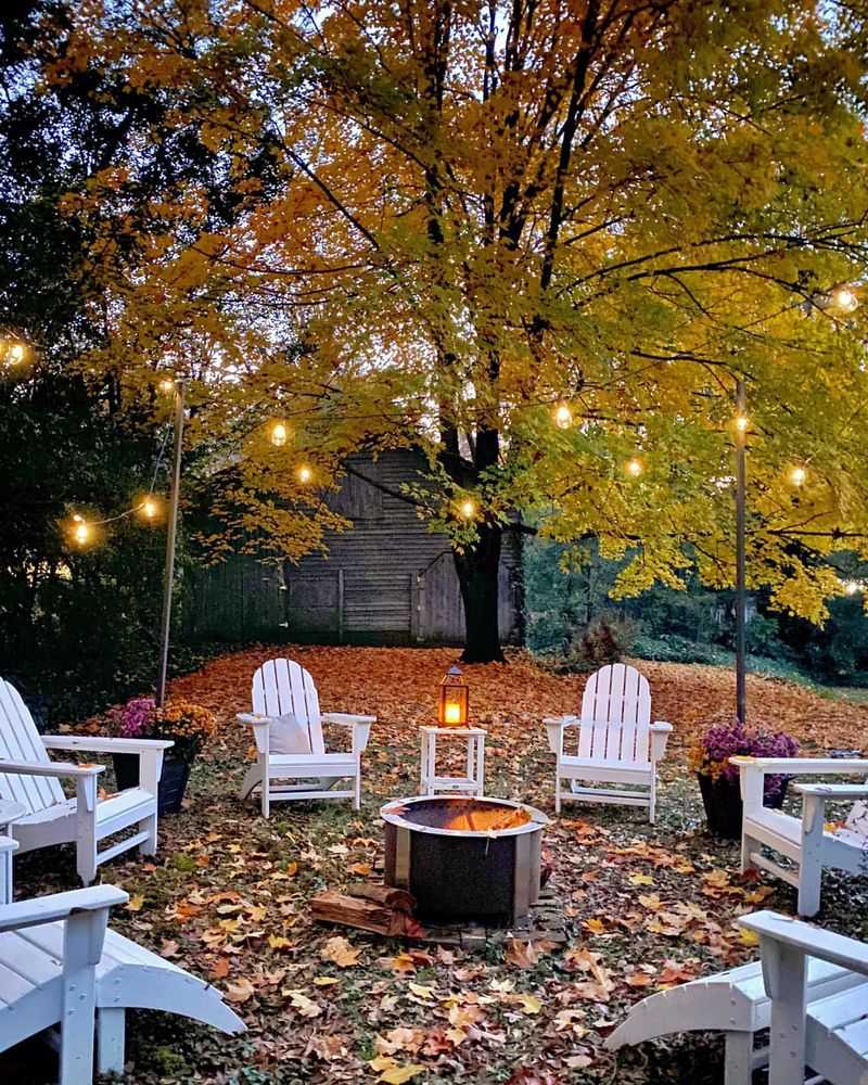 String Outdoor Lights In Fall Colors