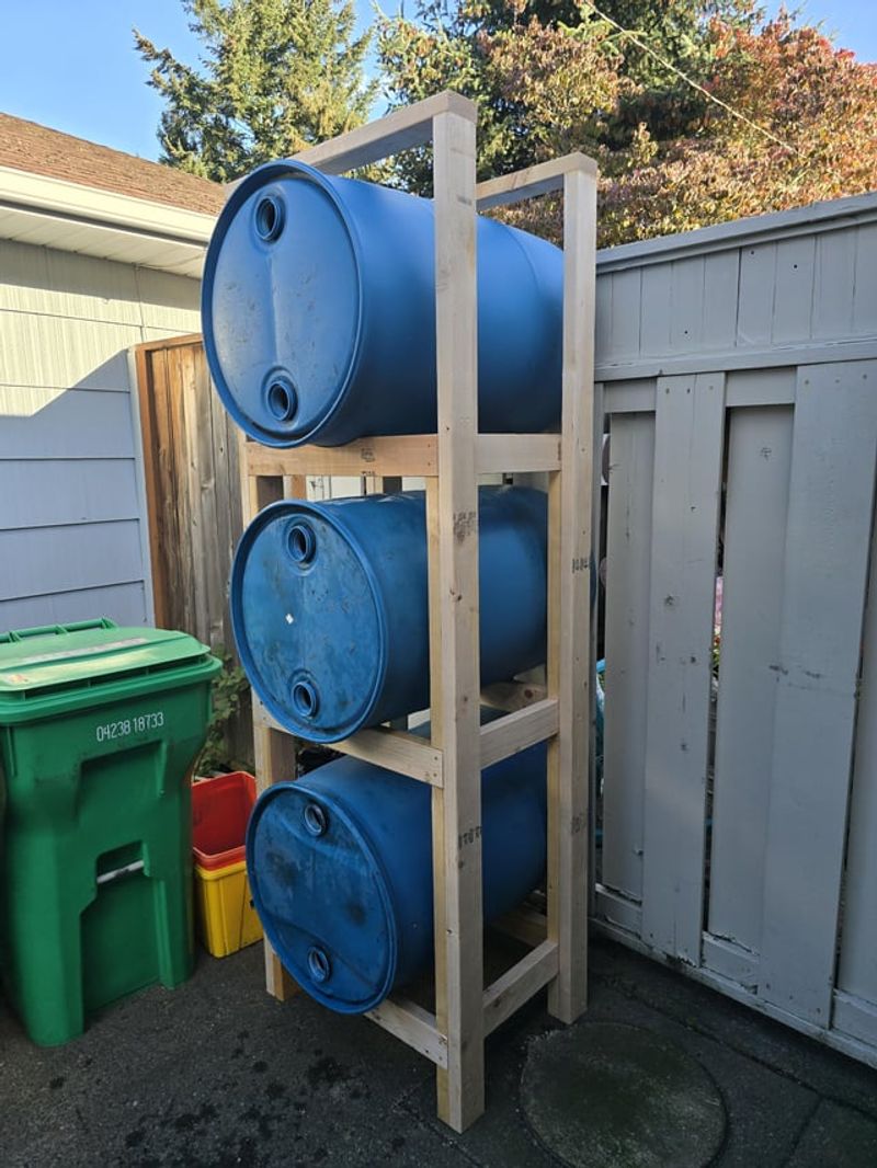 Hidden Rain Barrel Storage