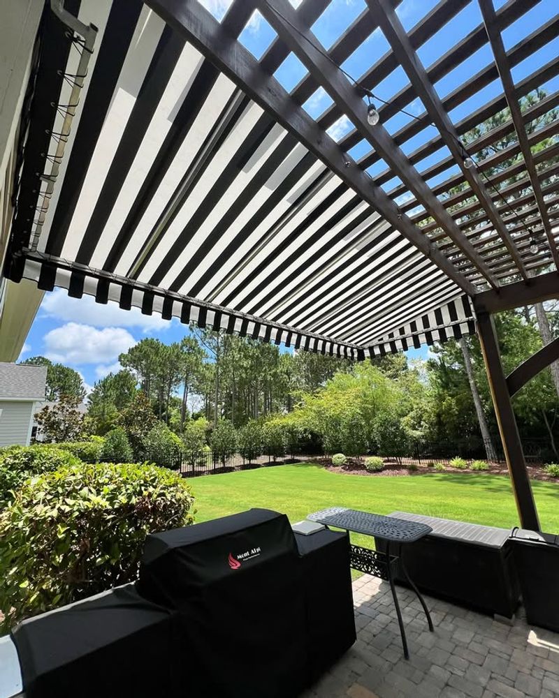Retractable Pergola with Weather-Resistant Fabric