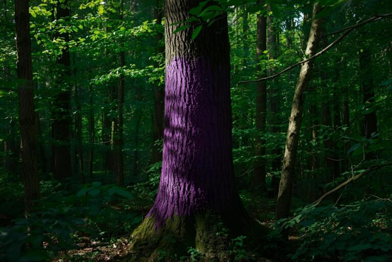 purple marks on tree