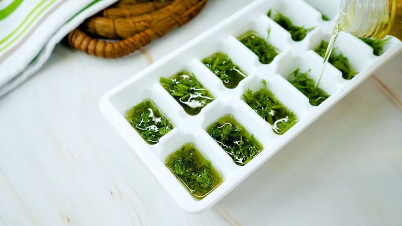 8. Freezing Herbs In Ice Cube Trays