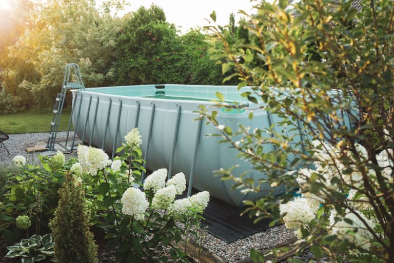 Long, above ground pool