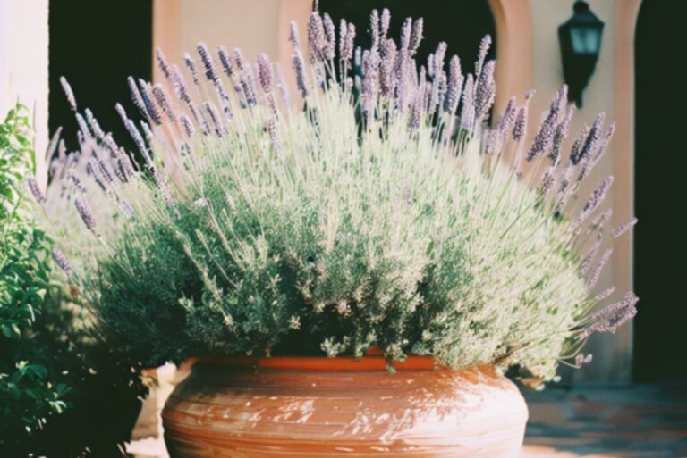 lavender plant in a large pot
