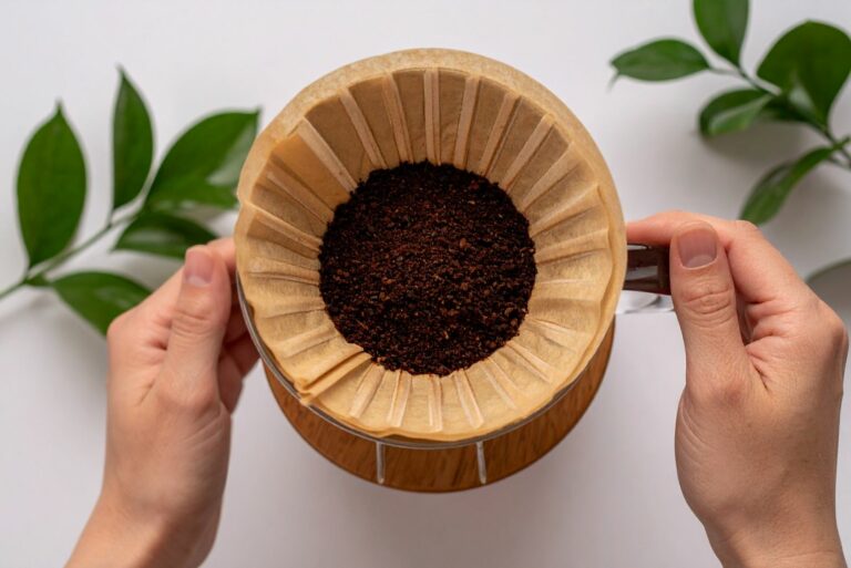 Coffee Filter with Ground Coffee