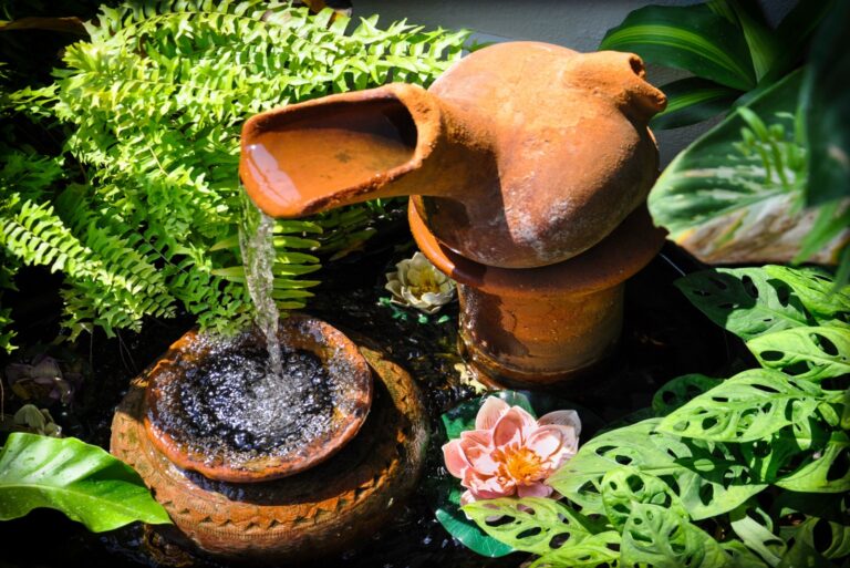 diy terracotta fountain