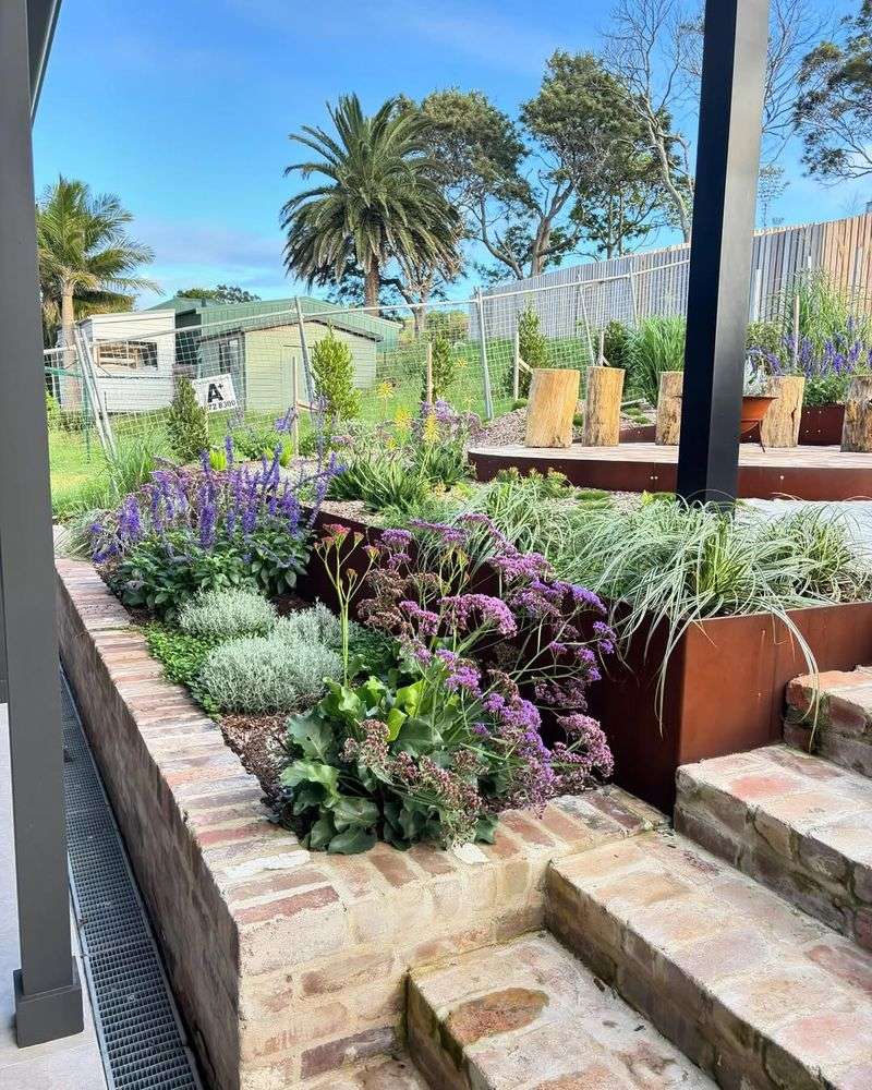 Recycled Paver Steps With Succulents