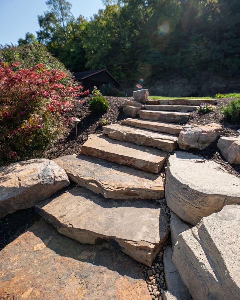 Boulder Steps For Naturalized Gardens
