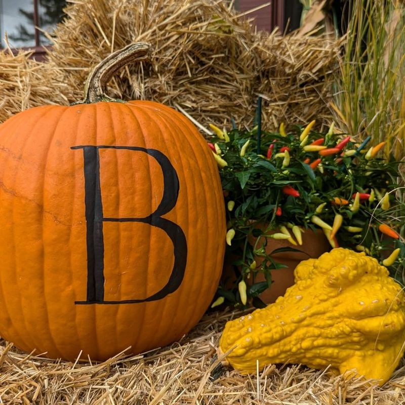 Monogrammed Pumpkin Welcome