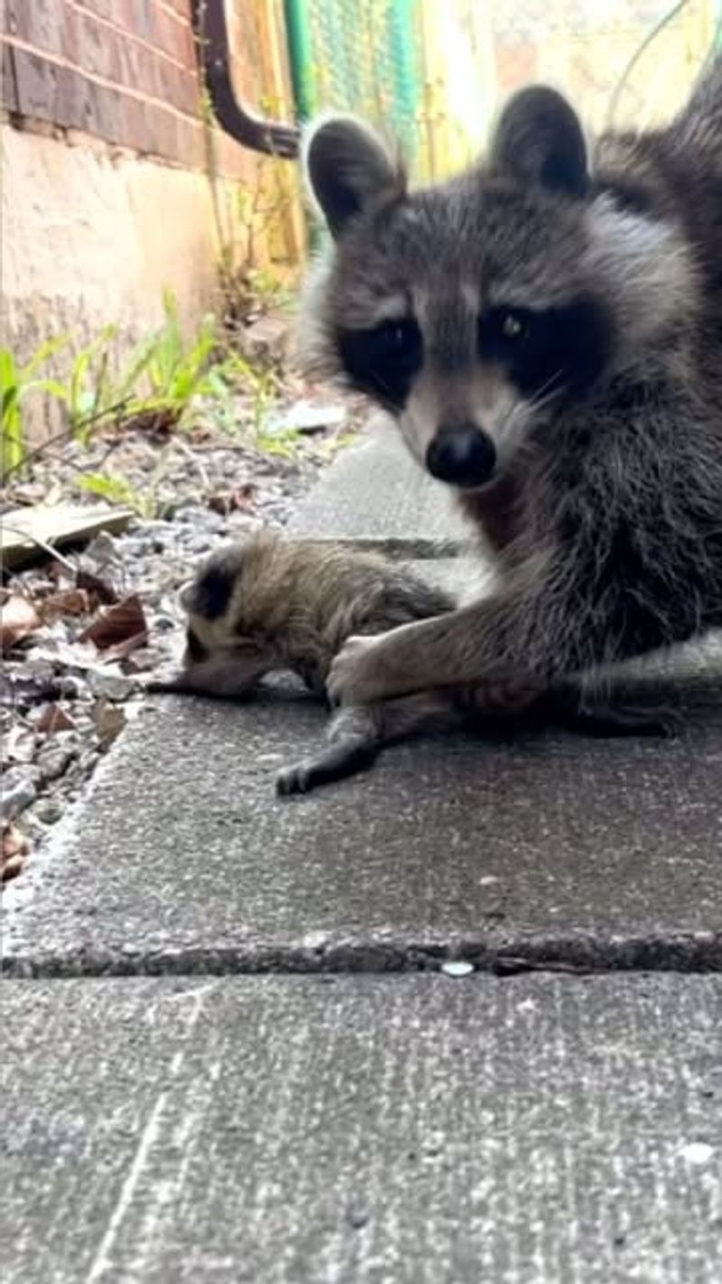 Mother Raccoons Might Have Babies Nearby