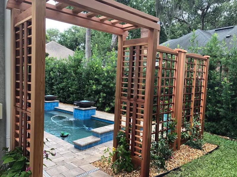 Pergola-Style Arbor With Retractable Shade