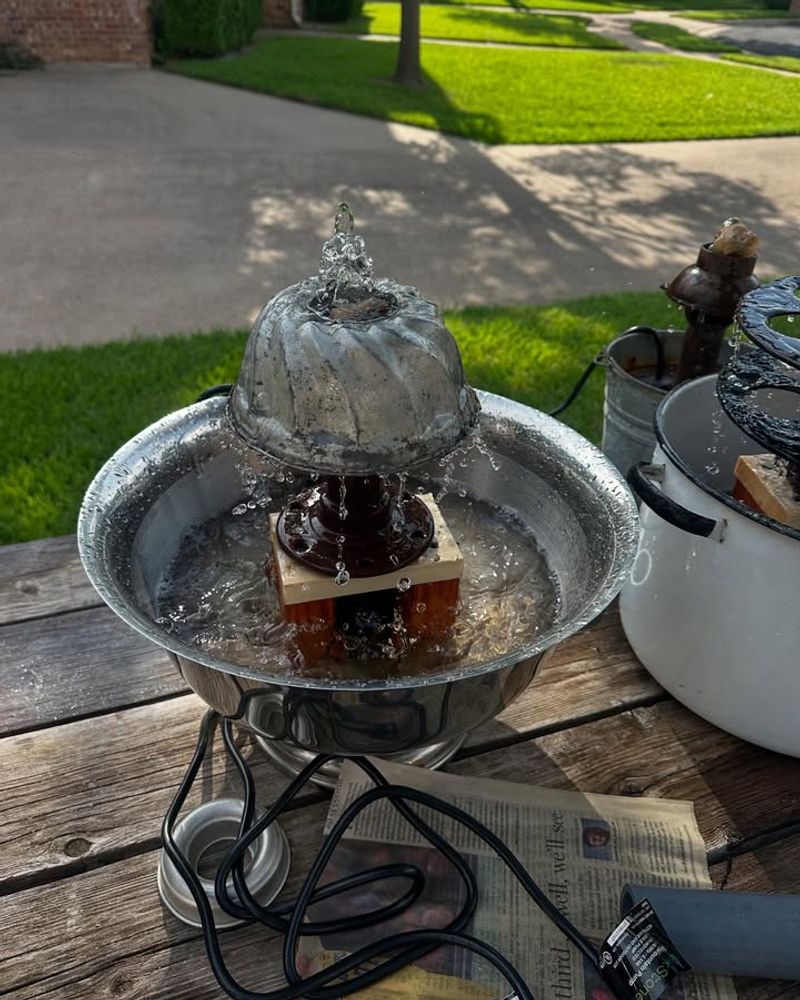 Vintage Bucket Fountain With Country Flair