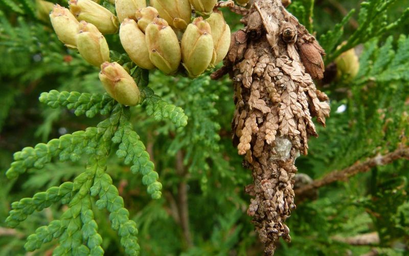 Bagworms Create Protective Cases