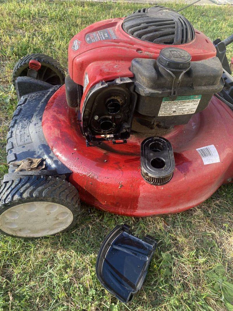 Tipped Mower Leaking Oil