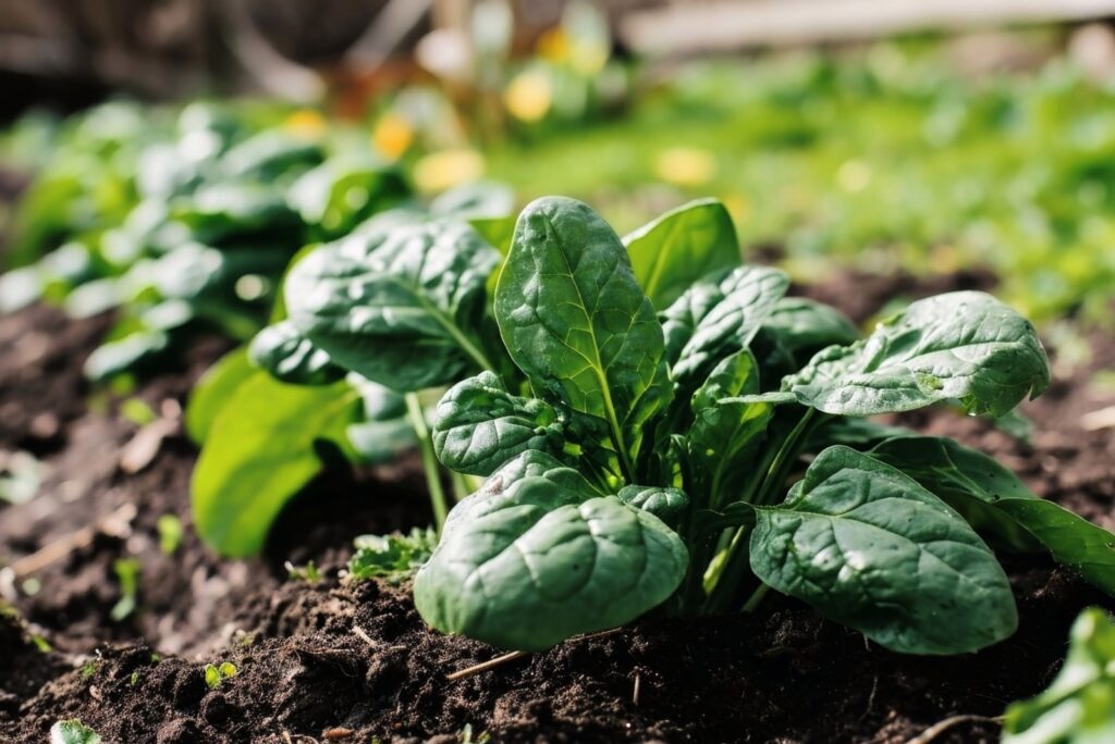 Growing spinach in a home garden