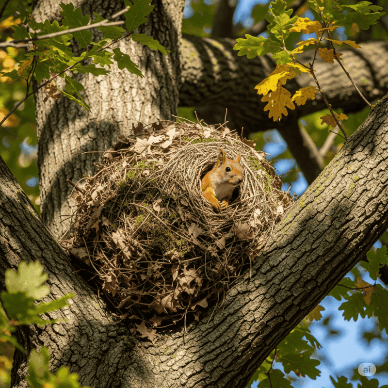 Squirrel Leaf Nests Called Dreys