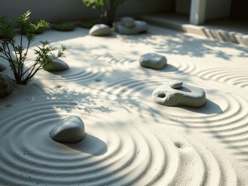 Sand Garden With Meditation Platform