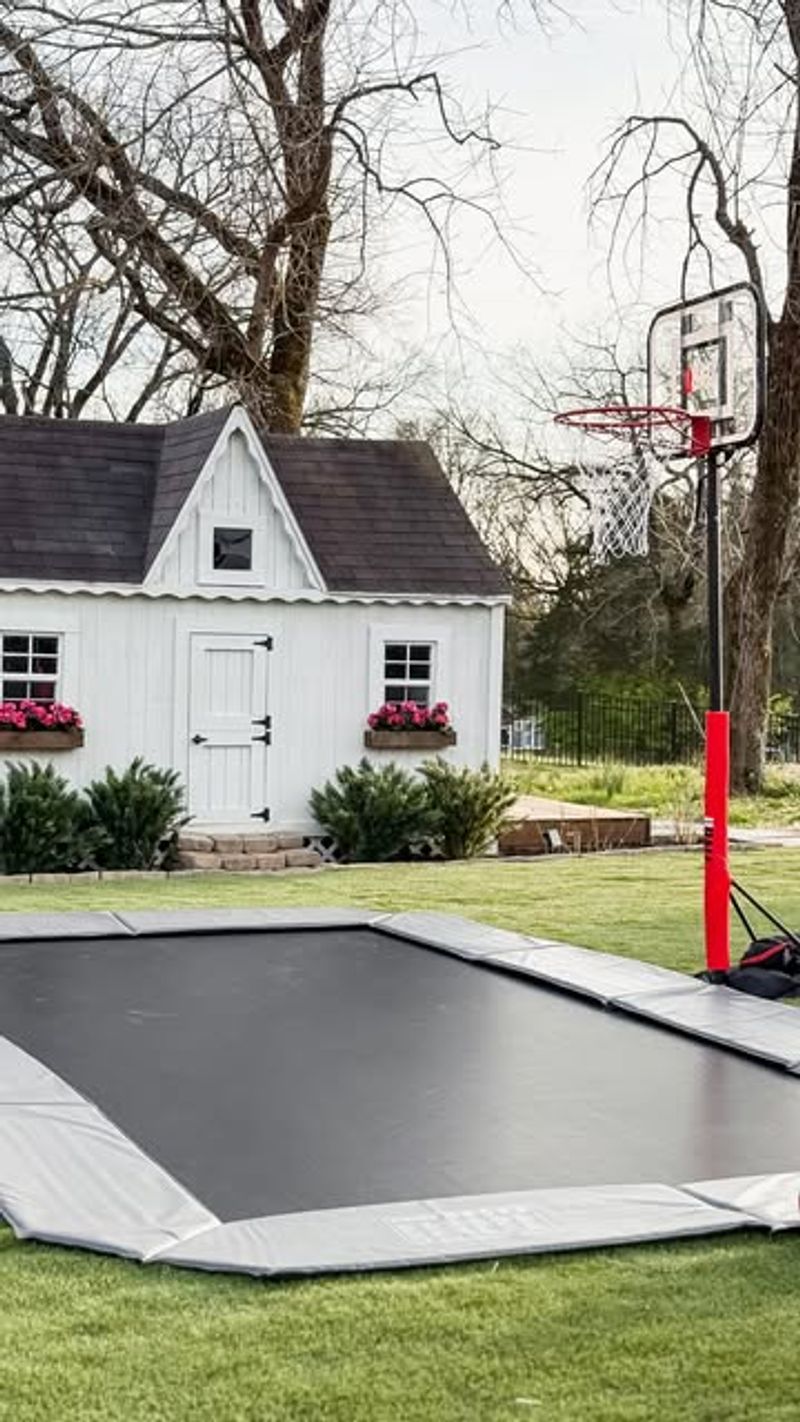 Trampolines in Yards