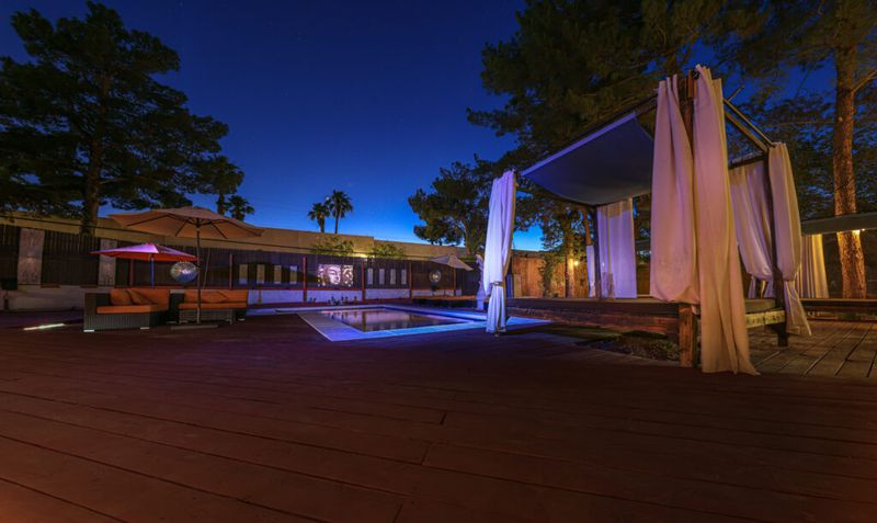 Wooden Deck Retreat With Lantern Lighting