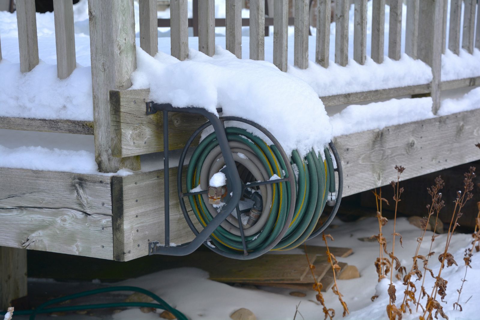 hose covered in snow