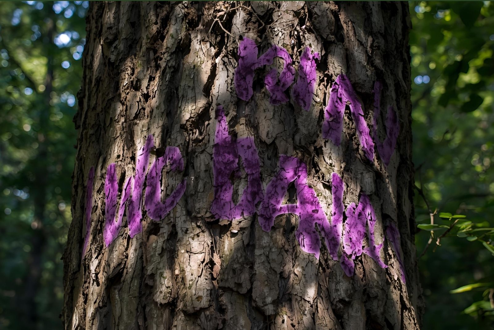purple marks on tree
