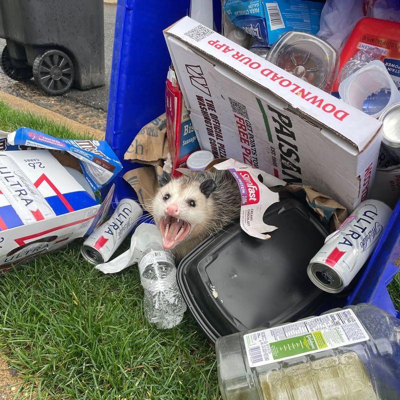 Overturned Trash Cans And Scattered Garbage
