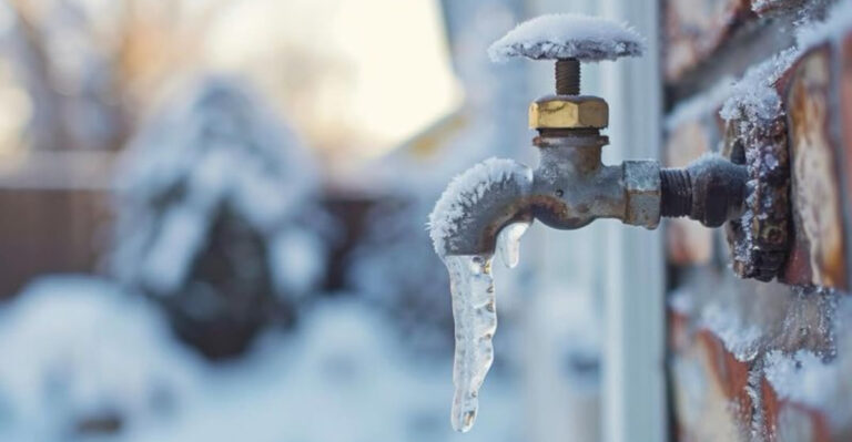 frozen outdoor faucet