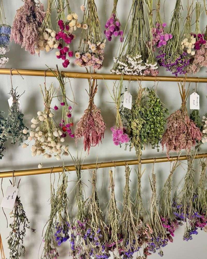 Air Drying Flowers Upside Down