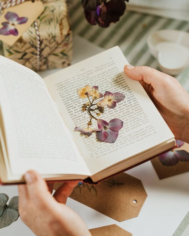 Pressing Flowers Between Heavy Books