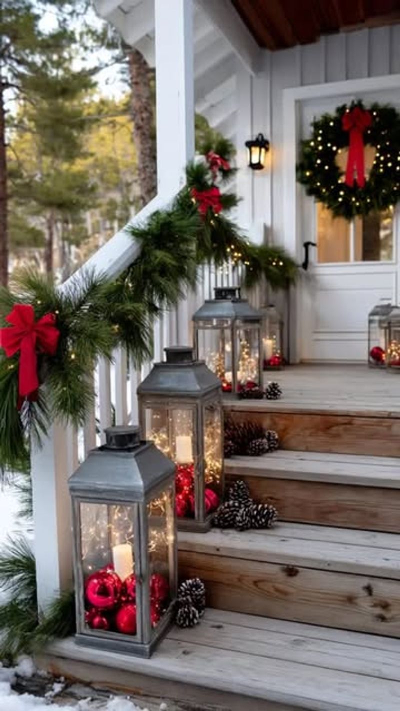 Oversized Floor Lanterns Flanking Doorways