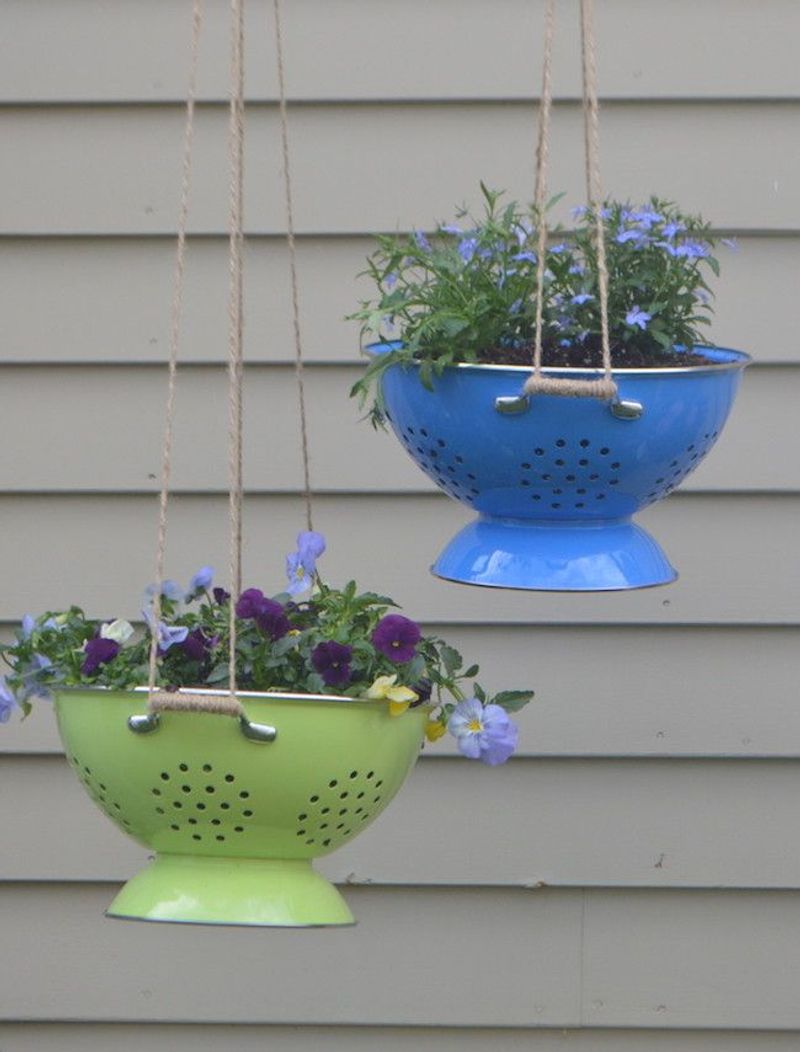 Colander Hanging Baskets Drain Perfectly