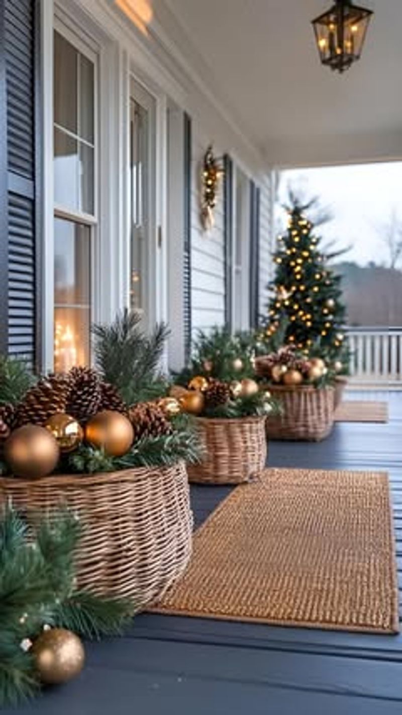 Lantern Centerpieces With Evergreen Wreaths
