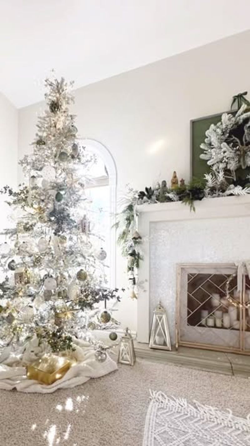 Light-Colored Flocked Trees