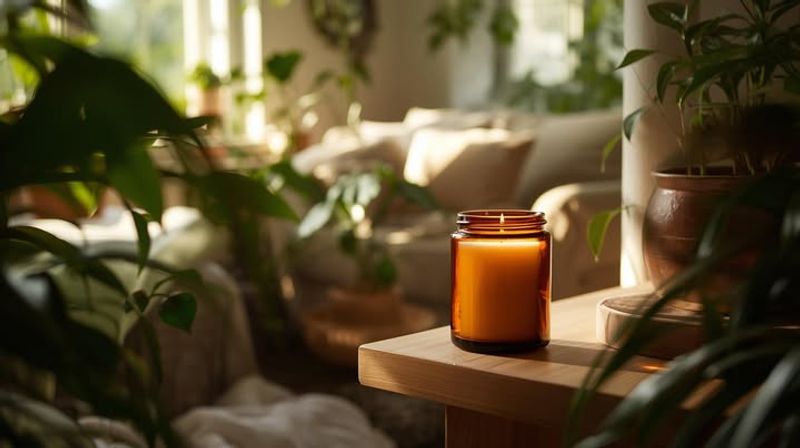 Grouping Plants With Candles And Fairy Lights