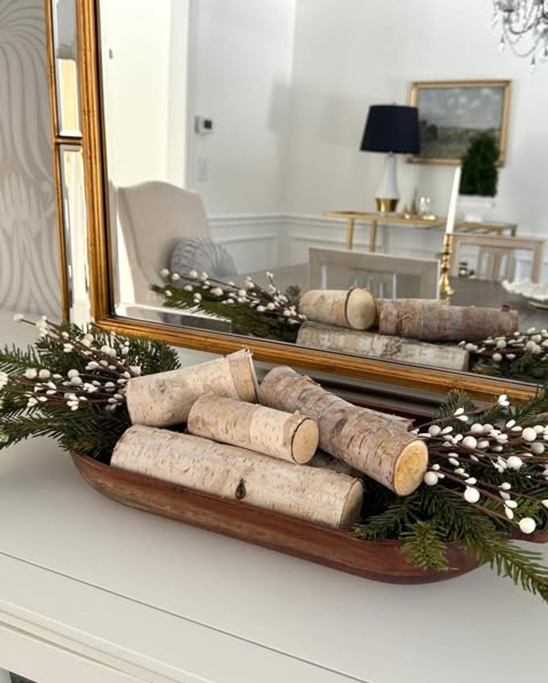 Birch Log Accents Add Rustic Woodland Charm