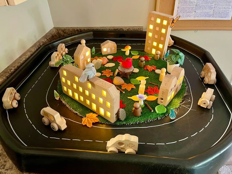 Miniature Log Cabins Create Cozy Focal Points