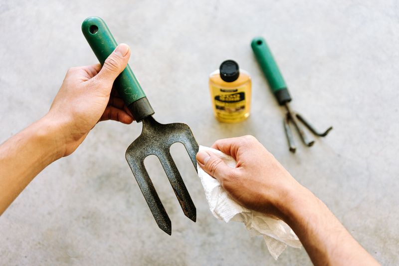 Cleans Garden Tools Efficiently