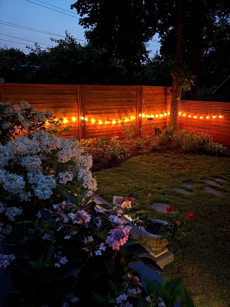 Warm White String Lights On Gates