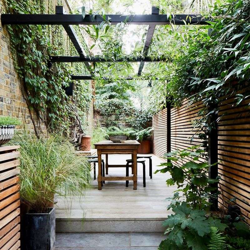 Courtyard Gardens with Shade Structures