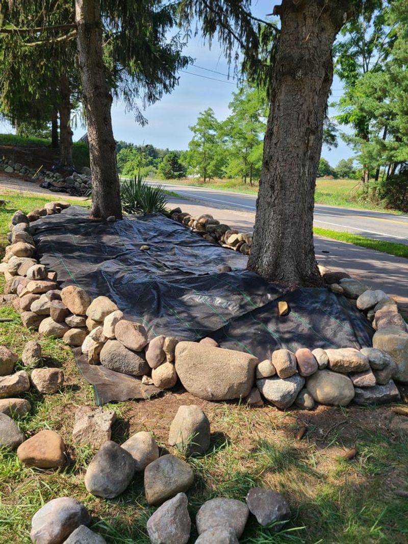 Placing Heavy Mulch and Rock Barriers