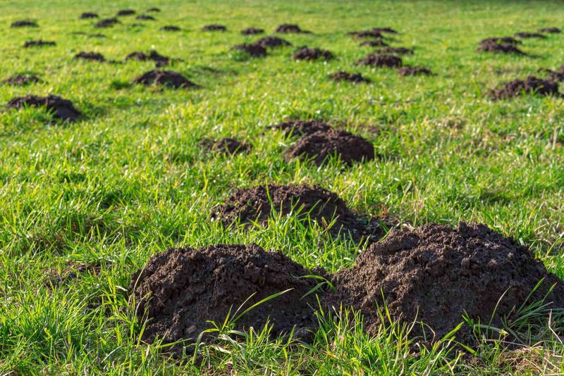Disturbed Soil And Excavated Dirt Mounds