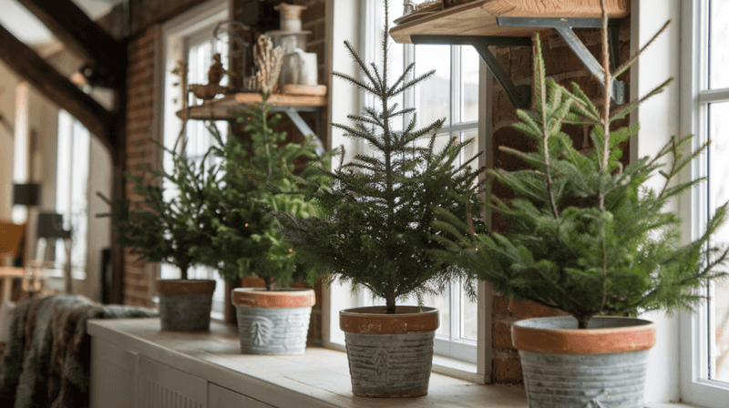 Incorporating Evergreen Branches With Houseplants