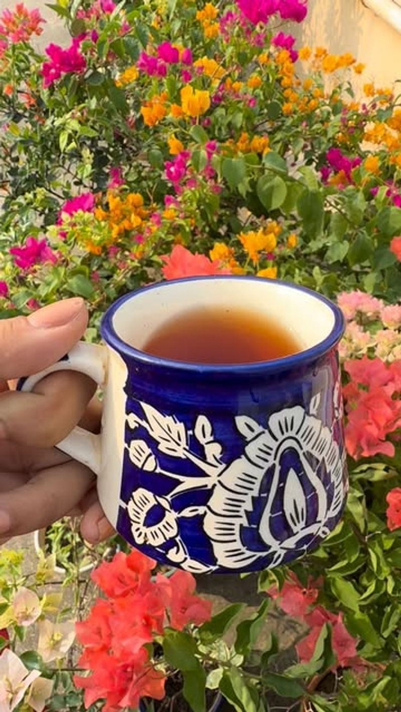 Walking Through The Garden With A Cup Of Tea