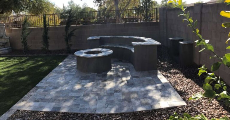 fire pit in yard