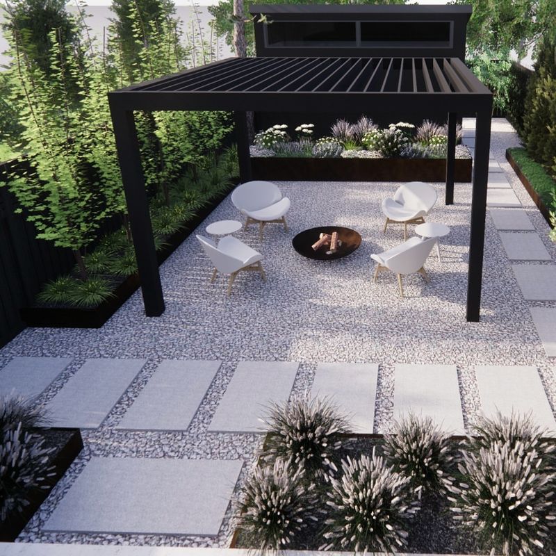 Add Monochrome Hardscaping Elements