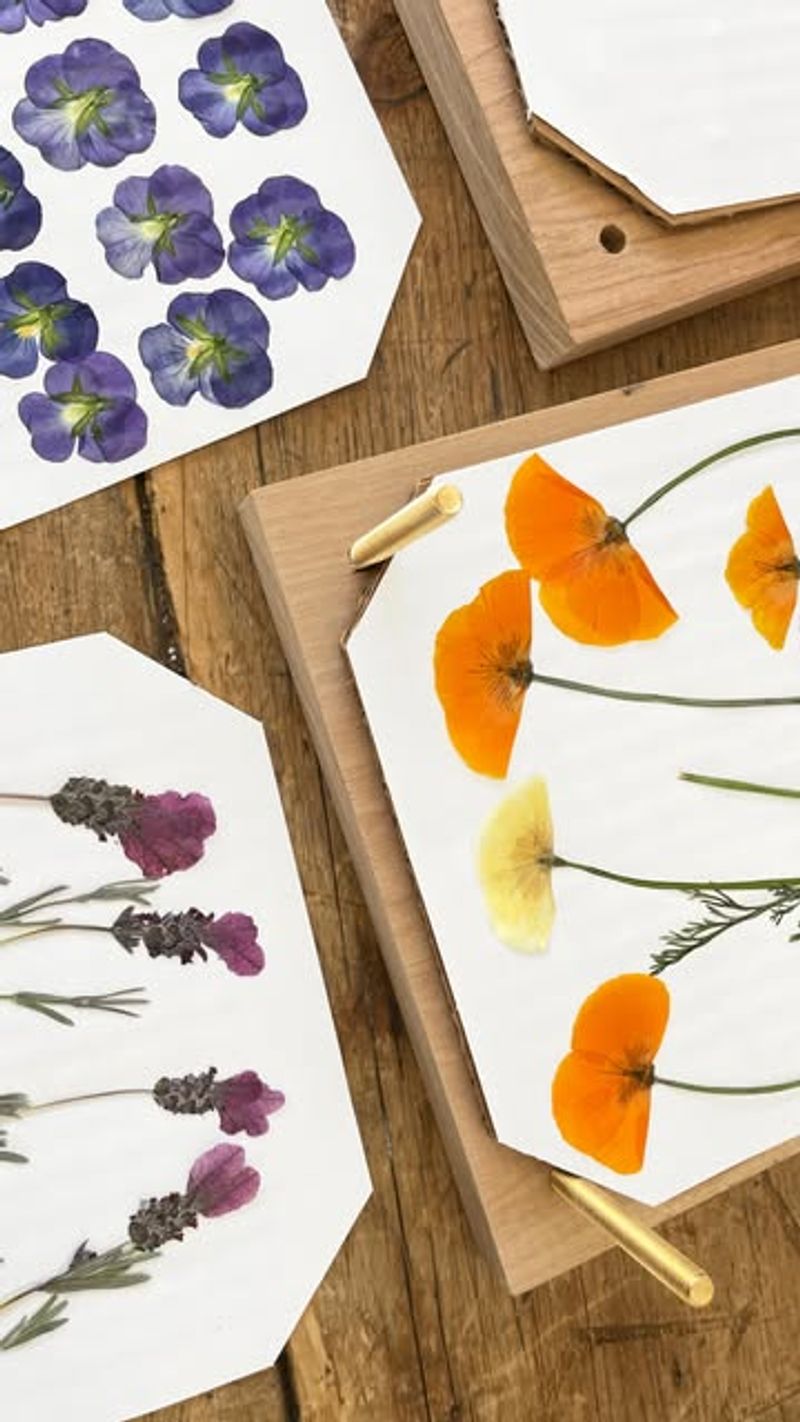 Pressing Flowers For Flat Decorations