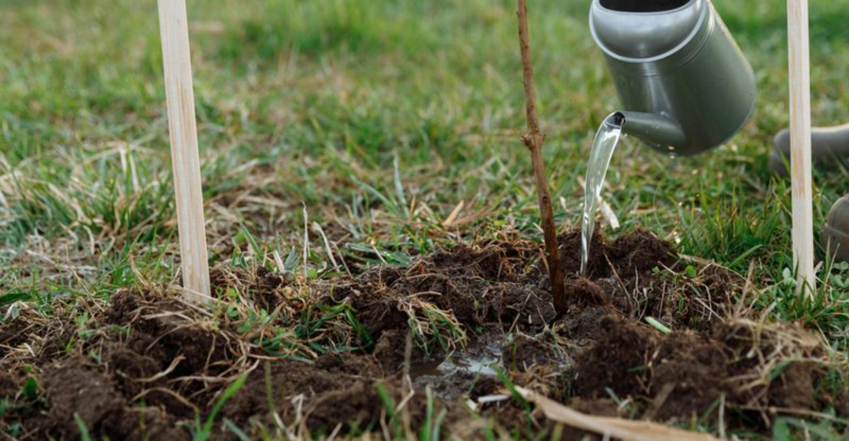 watering a home garden