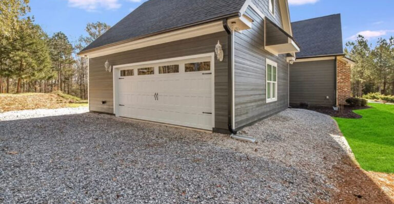 garage in a yard