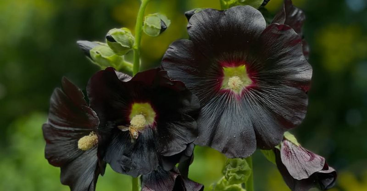 black flowers
